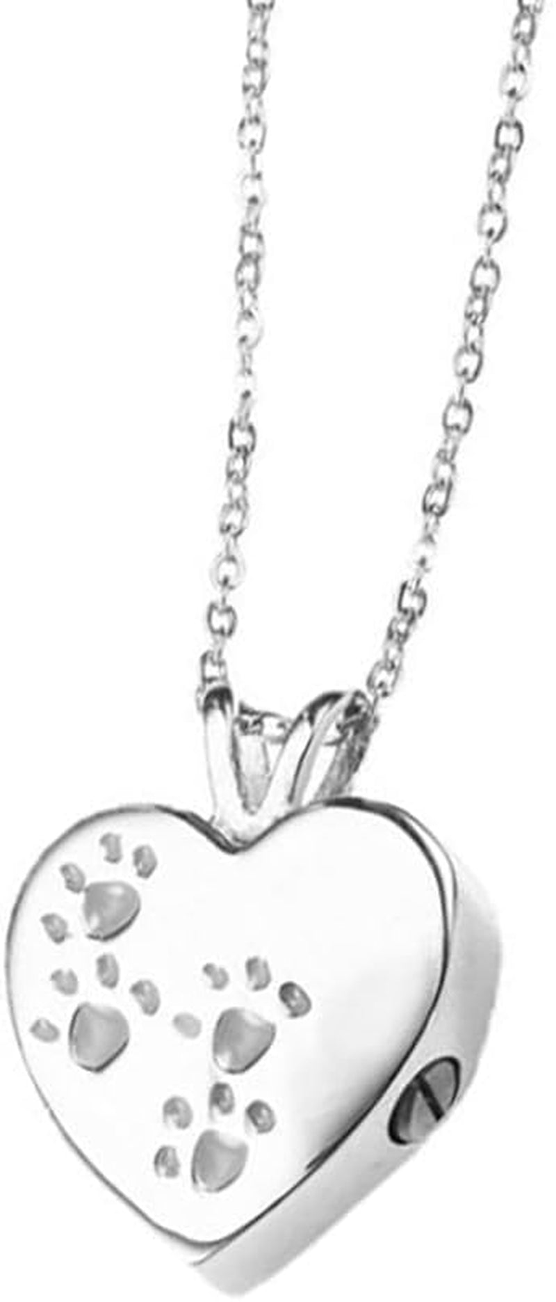 Pet Cremation Jewelry for Ashes Pendant Heart Paw Print Pet Urn Necklace Memorial Keepsake Jewelry for Animal Gift with Filling Kit