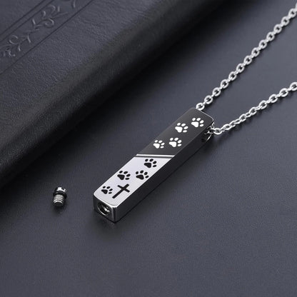  Dog Urn Necklaces for Ashes Paw Cube Cremation Dog Paw Stainless Steel Pet Ashes Pendant for Puppy Pet Memorial Keepsake Jewel