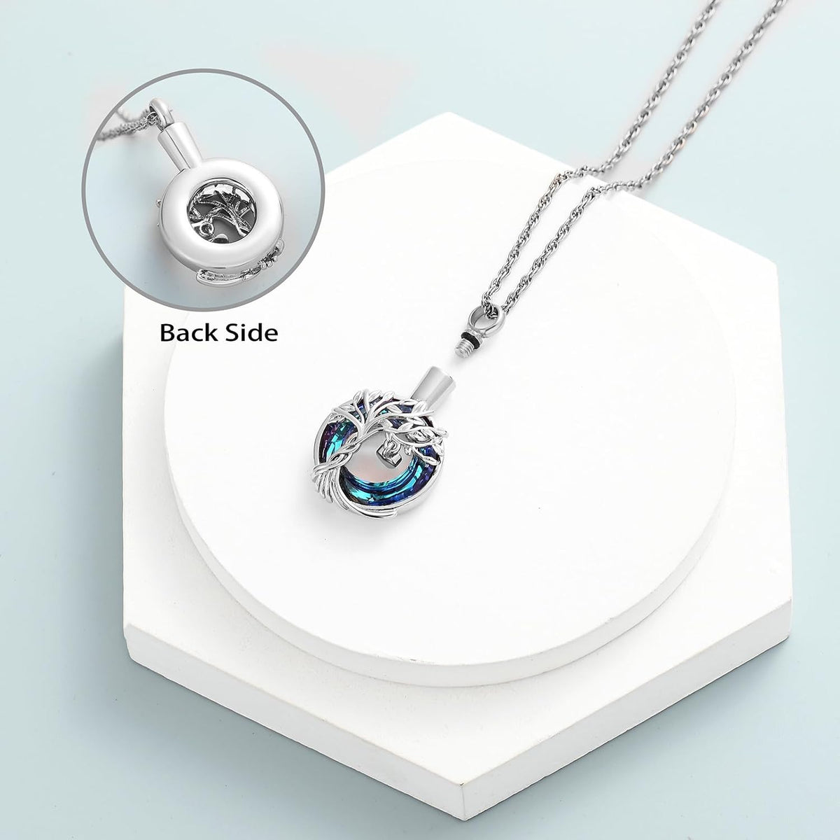 Tree of Life Cremation Urn Ashes Necklace for Women Men