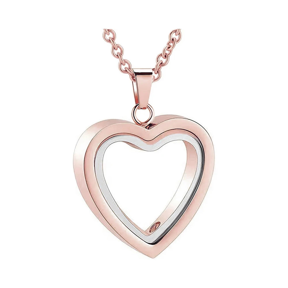 Glass Cremation Jewelry Necklace for Ashes Heart Memorial Lockets for Ashes Stainless Steel Keepsake Urn Ashes Pendants
