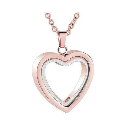 Glass Cremation Jewelry Necklace for Ashes Heart Memorial Lockets for Ashes Stainless Steel Keepsake Urn Ashes Pendants