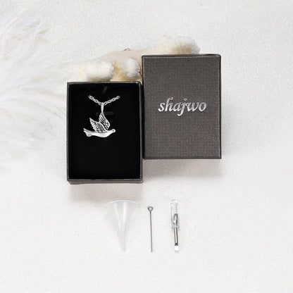 Cremation Jewelry for Ashes Stainless Steel Peace Dove Urn Keepsake Memorial Ash Holder Cremation Urn Pendant Necklace