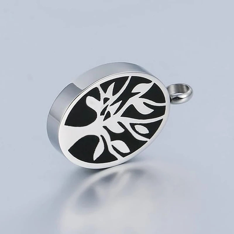  Tree of Life Cremation Necklace for Ashes of Loved One Stainless Steel Keepsake Memorial Urn Jewelry Pendant for Human/Pet