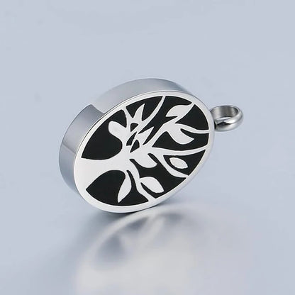  Tree of Life Cremation Necklace for Ashes of Loved One Stainless Steel Keepsake Memorial Urn Jewelry Pendant for Human/Pet