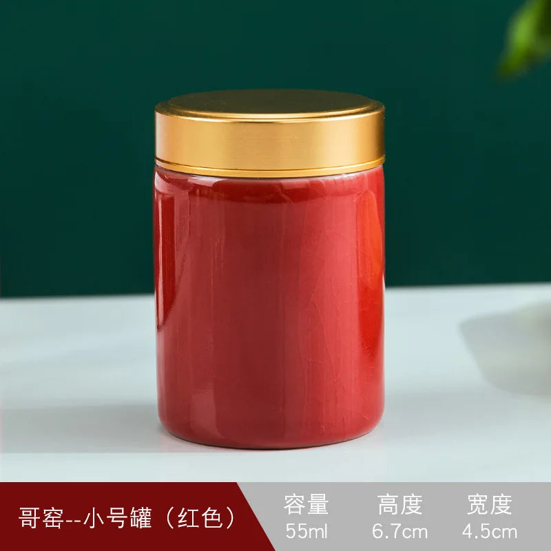 Cremation Memorial Pet Urn, Center Size Pet Ashes, Ceramic Cracked Glaze Leaves, Decorative Ashes, Animal Memorial Funeral Coffi