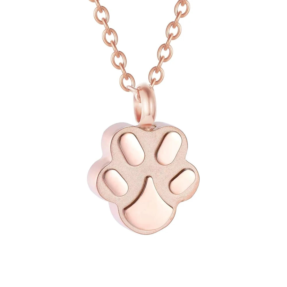 Pet Cremation Jewelry for Ashes Pendant Paw Print Pet Urn Necklace Memorial Keepsake Jewelry for Pet/Dog'S/Cat'S Ashes