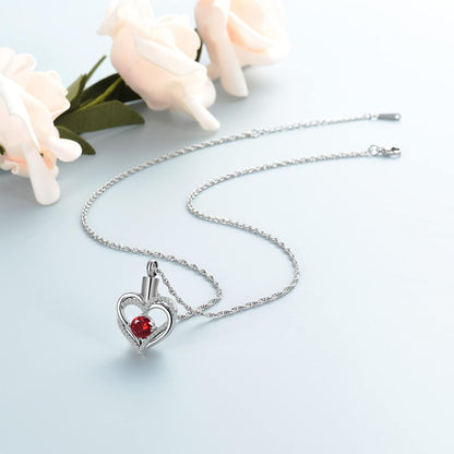 Cremation Jewelry Heart Urn Necklace for Ashes of Loved One
