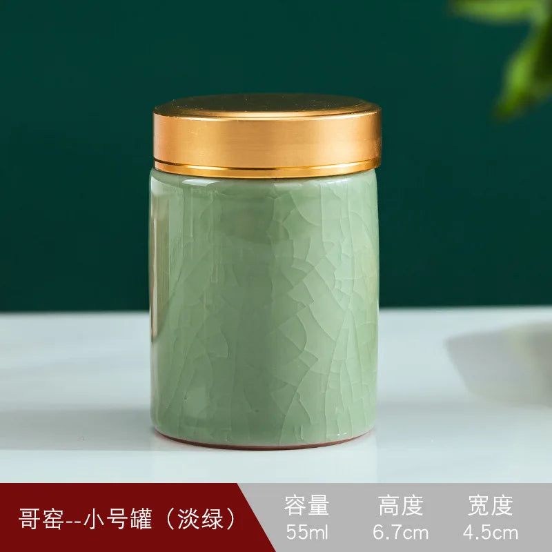 Cremation Memorial Pet Urn, Center Size Pet Ashes, Ceramic Cracked Glaze Leaves, Decorative Ashes, Animal Memorial Funeral Coffi