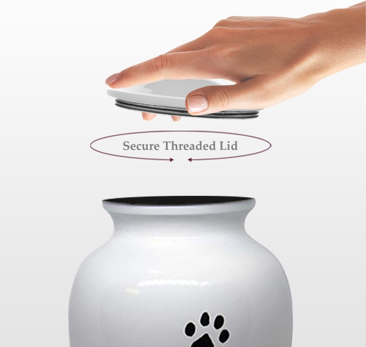 Pet Urn for Dogs and Cats Ashes, Paws Print Grey Cremation Urns for Pets - White, Large up to 122Lb