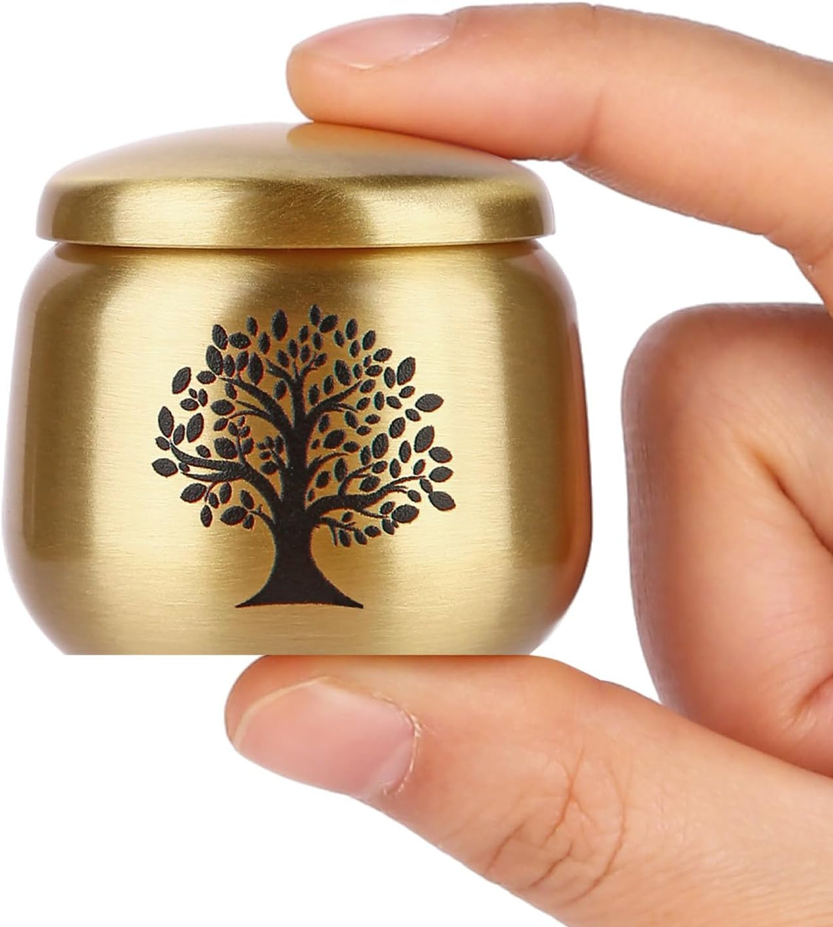 Small Urns for Human Ashes Keepsake Set of 1,Mini Urns for Ashes with Tree of Life Pattern,Small Urn for Adult Women Male Pet Cremation Keepsakes,Made of Brass,Hold up to 2.5 Cubic Inches