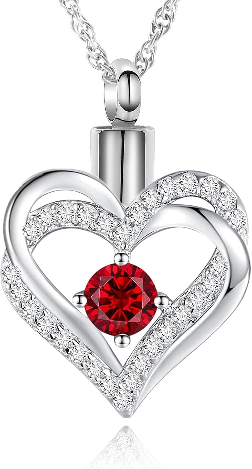 Cremation Jewelry Heart Urn Necklace for Ashes of Loved One