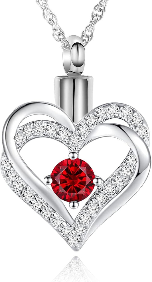 Cremation Jewelry Heart Urn Necklace for Ashes of Loved One