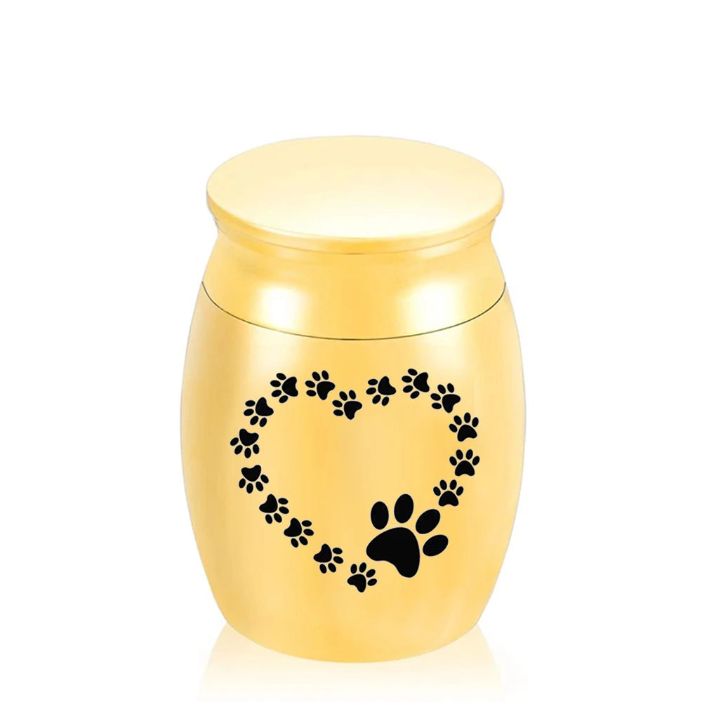 30X40Mm Heart-Shaped Dog Paw Print Cremation Ashes Urn Exquisite Keepsake Ashes Jar Mini Pet Urn Commemorative Pet Big Dog/Puppy