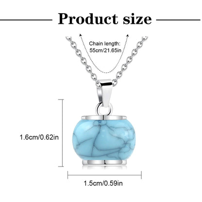 Blue round Infinity Urn Pendants Cremation Jewelry for Ashes Holder Memorial Keepsake Urn Necklace Cremation Ashes Jewelry