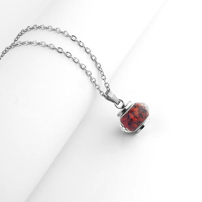 Rose Flower Cremation Urn Necklace for Ashes Stainless Steel Memorial Cremation Jewelry Keepsake Pendant Necklace for Women Girl