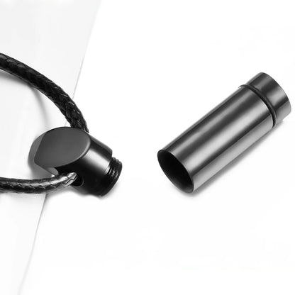 Stainless Steel Cylinder Necklace Ashes Holder Urn Keepsake Pendant Cremation Memorial Jewelry