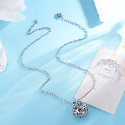 Retro Ball Cremation Ashes Necklace Jewelry Memorial Keepsake Ashes Urn Pendant