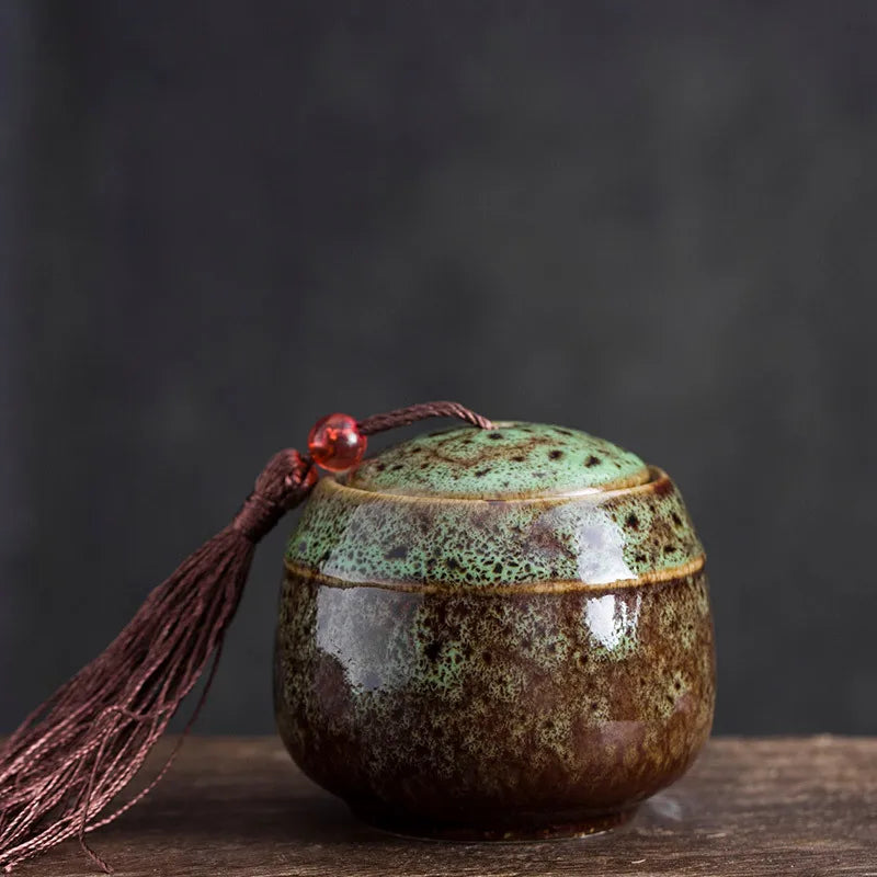 70Ml Ceramic Canister Mini Cremation Urn Seal Pot Memorial Container Pet Urn Keepsake Funeral Casket Dog Cat Bird Columbarium