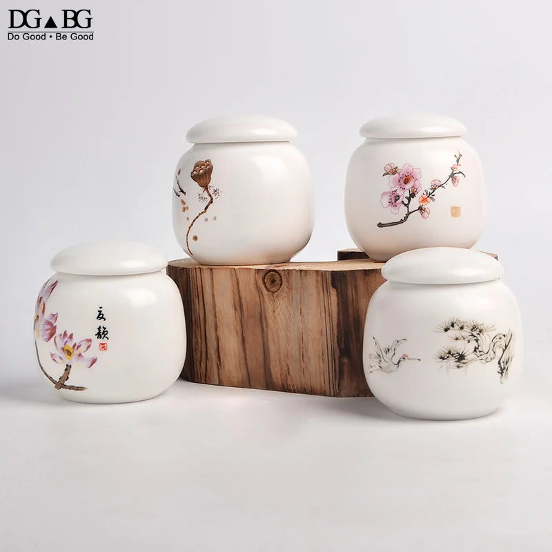 Memorial Container Pet Ashes Urn Handpainted Ceramics Urn Cremation Pet Bird Ash Holder Burial at Home Gift