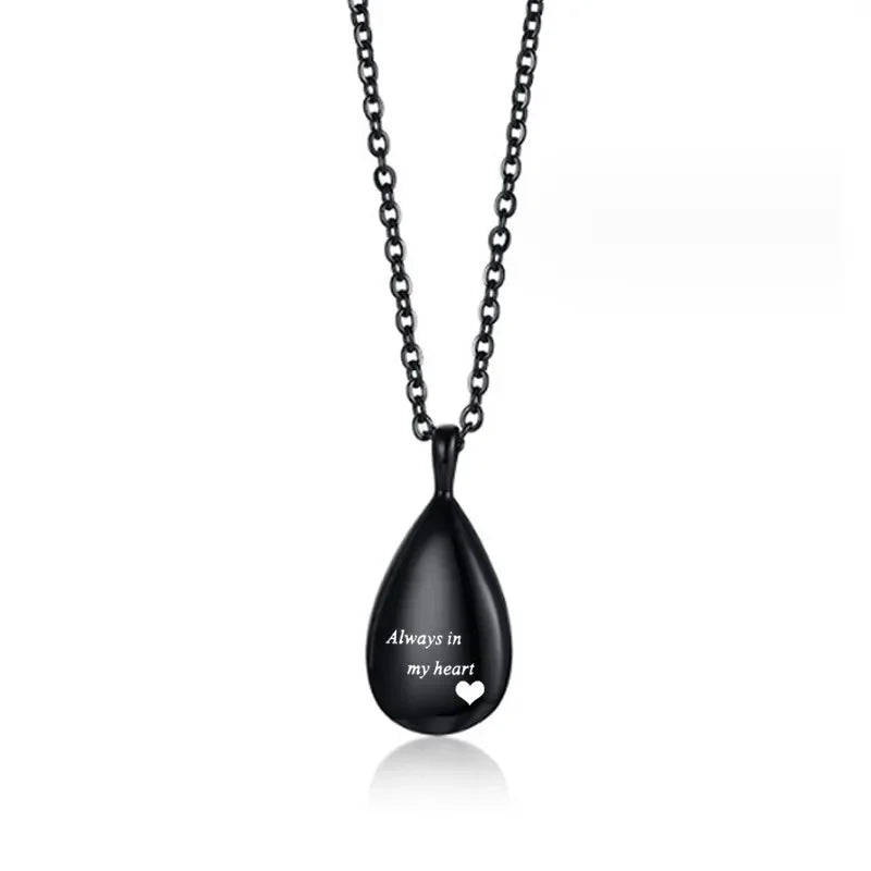 New Pet Urn Pendant Stainless Steel Teardrop Jewelry Cat Dog Mourning Supplies Bottle Keepsake Necklace Memorial Pet Products
