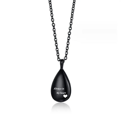 New Pet Urn Pendant Stainless Steel Teardrop Jewelry Cat Dog Mourning Supplies Bottle Keepsake Necklace Memorial Pet Products