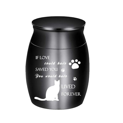 Waterproof Mini Pet Memorials Urn Dustproof Paw Print Pet Ash Holder Aluminium Alloy Sealed Cat Cremation Urn Funeral Supplies