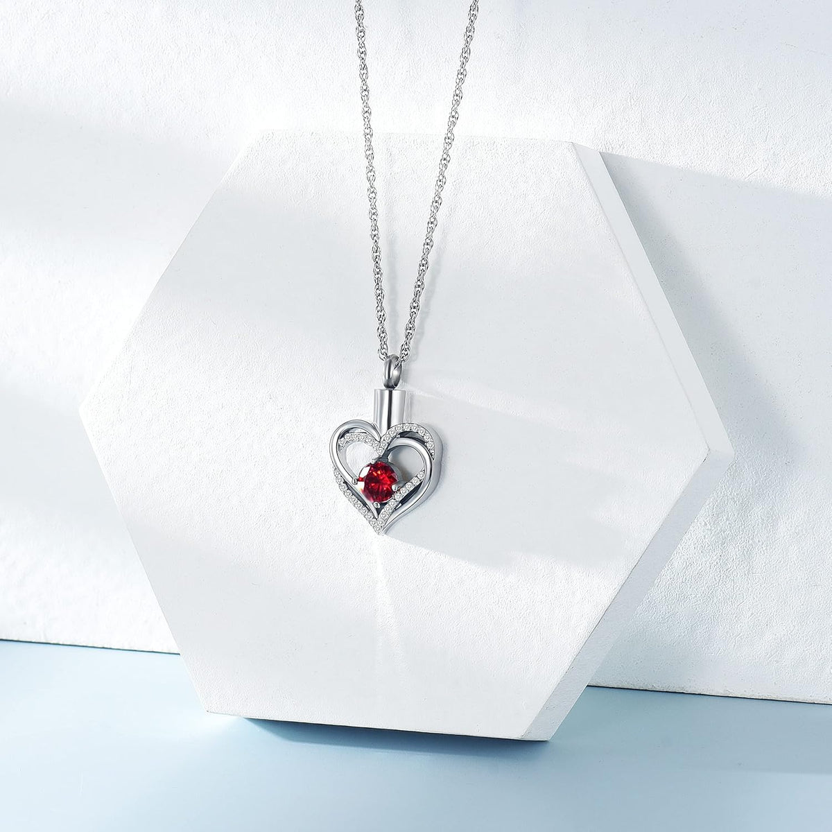Cremation Jewelry Heart Urn Necklace for Ashes of Loved One