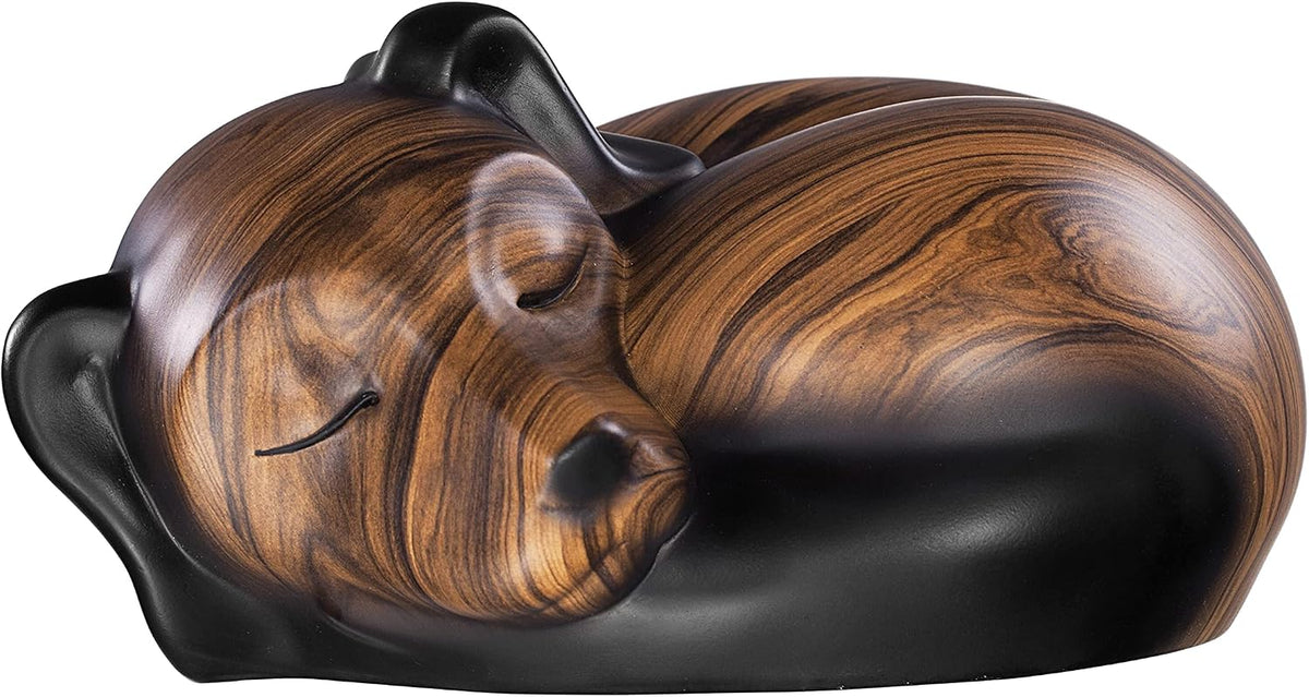 Pet Urns,Sleeping Resin Cremation Dog Urn, Dog Urns for Ashes, Small Animal Urn(Brown)…