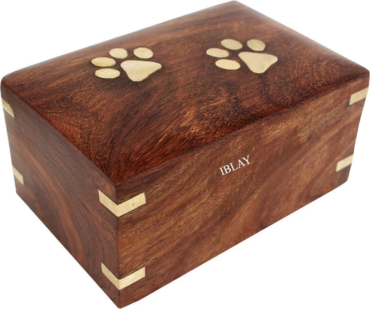 Iblay Rosewood Pet Urn Box - Peaceful Pet Memorial Keepsake Urn for Dogs,Cats (Medium1 : 7.5" X 5.5" X 3.5" - 75Lbs or 45Kg)