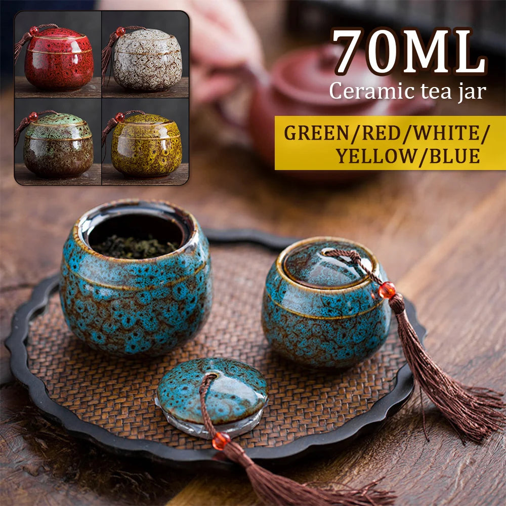 70Ml Ceramic Canister Mini Cremation Urn Seal Pot Memorial Container Pet Urn Keepsake Funeral Casket Dog Cat Bird Columbarium
