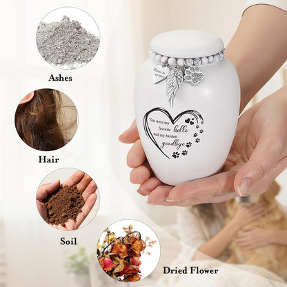 Pet Urn for Dogs Cats 4.8 Inch Small Urn for Pet Ashes Cremation Keepsake Urns Ceramic Mini Urns for Ashes Pet Memorial Sympathy Gifts for Loss of Pets Dog Urns Cat Urns