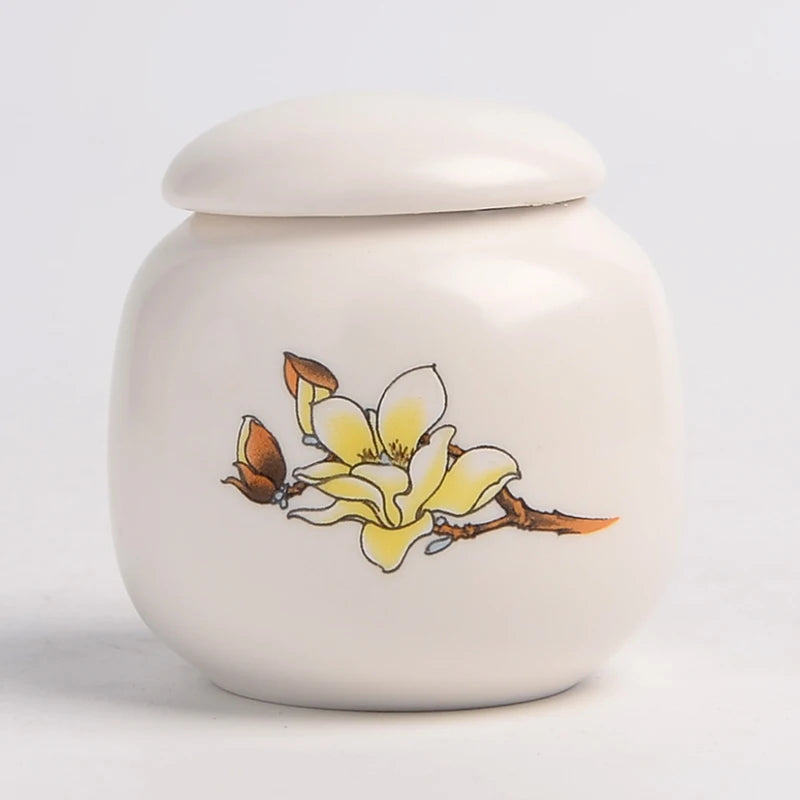 Memorial Container Pet Ashes Urn Handpainted Ceramics Urn Cremation Pet Bird Ash Holder Burial at Home Gift