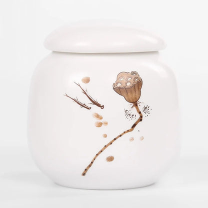 Memorial Container Pet Ashes Urn Handpainted Ceramics Urn Cremation Pet Bird Ash Holder Burial at Home Gift