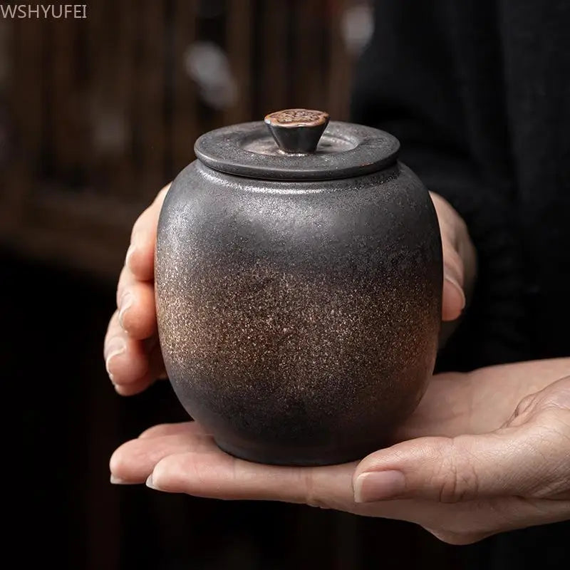 Unsealing - Gilded Iron Glazed Ceramic Urn for Ashes/Cremation Urns for Human Ashes /Cat Memorial/ Pet Urns for Human Ashes