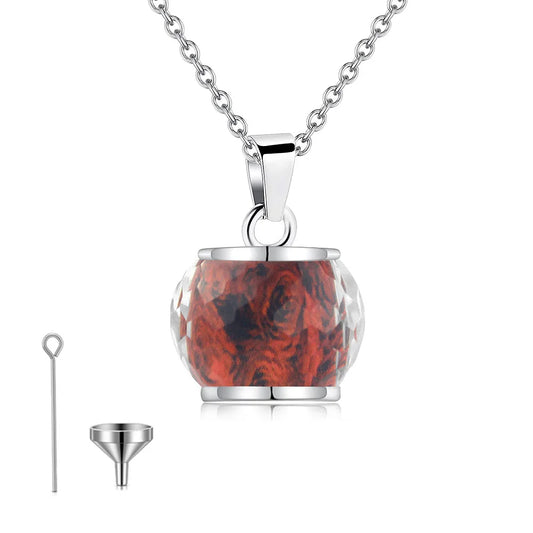 Rose Flower Cremation Urn Necklace for Ashes Stainless Steel Memorial Cremation Jewelry Keepsake Pendant Necklace for Women Girl