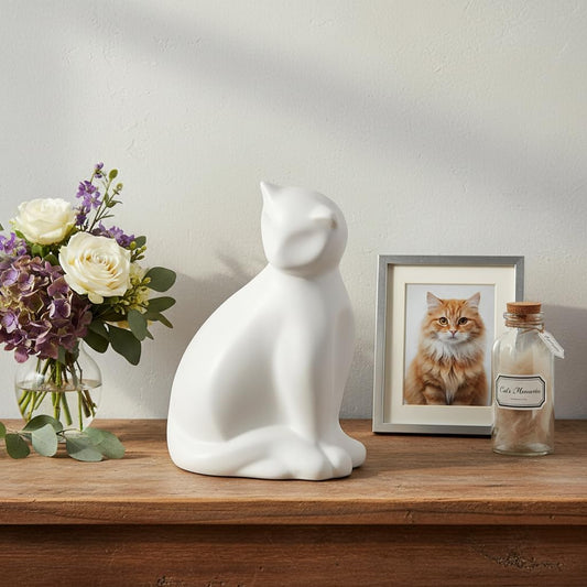Pet Urns for Cats, Elegant Ceramics Keepsake for Pet Ashes