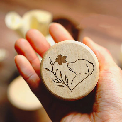 Dog Printed Wooden Carved Dog Fur Hair Memorial Box save Teeth Pet Teeth Storage Box Lost Pet Urn Memorial Gift for Dog Lovers