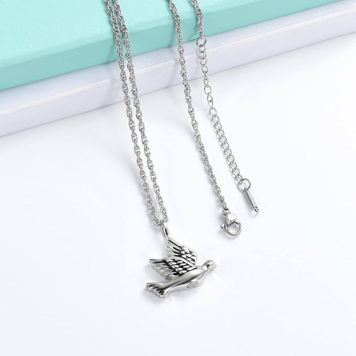 Cremation Jewelry for Ashes Stainless Steel Peace Dove Urn Keepsake Memorial Ash Holder Cremation Urn Pendant Necklace